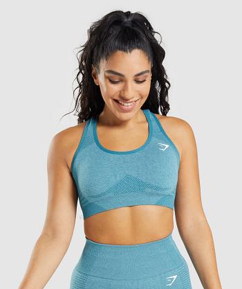 Staniki Sportowe Damskie Gymshark Vital Seamless 2.0 Turkusowe | PL 2909DFM